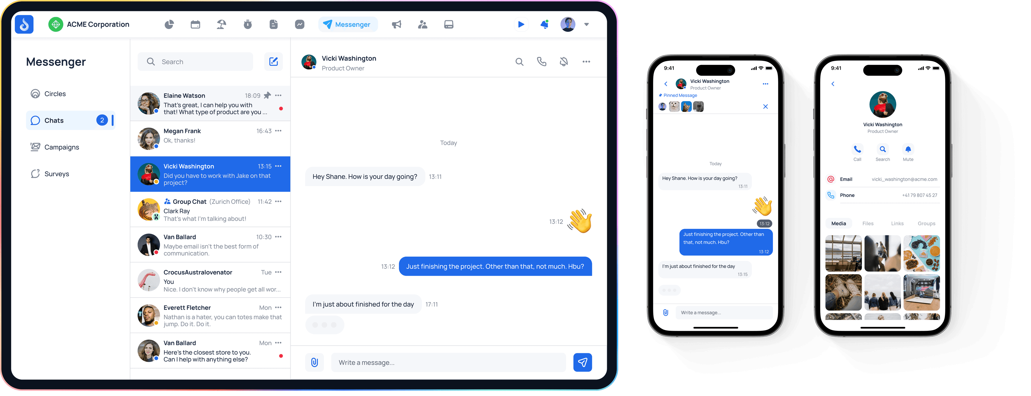 JobDone-Einzelchat auf Desktop und Mobilgerät